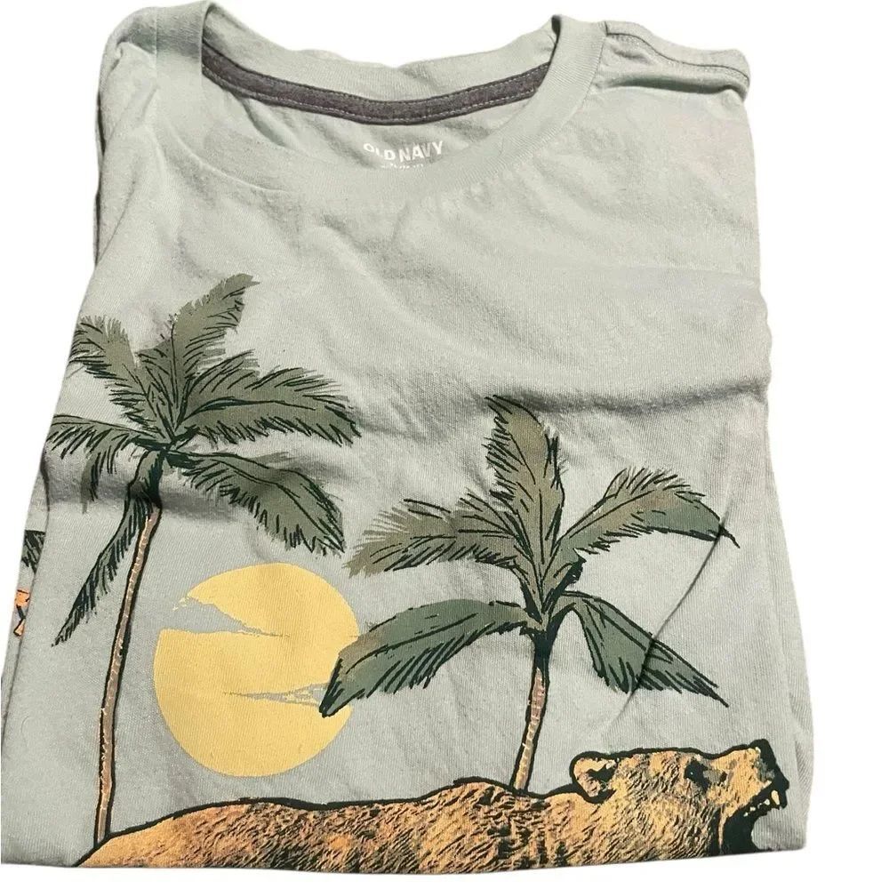 Old Navy kids T-Shirt - Green with Palm Tree Design size XL 14
